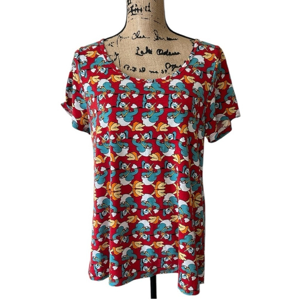 LulaRoe Disney Donald Duck Classic Hi Low T Shirt Womens Size Large